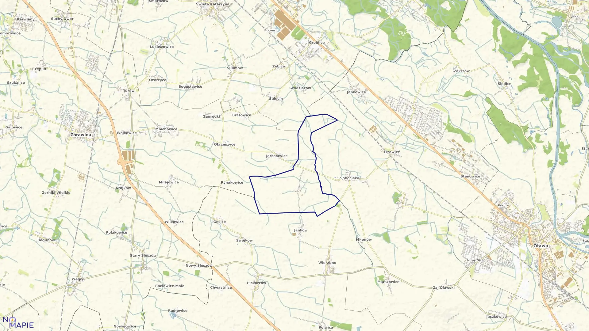 Mapa obrębu TEODORÓW w gminie Domaniów